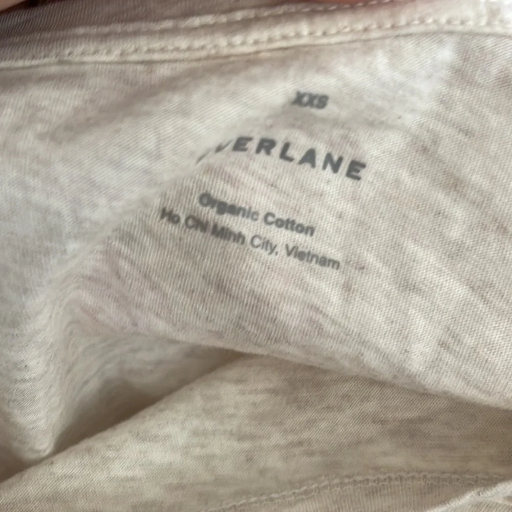 Everlane The Organic Cotton Long-Sleeve Crew T-Shirt Oatmeal Size XXS New - Picture 6 of 6
